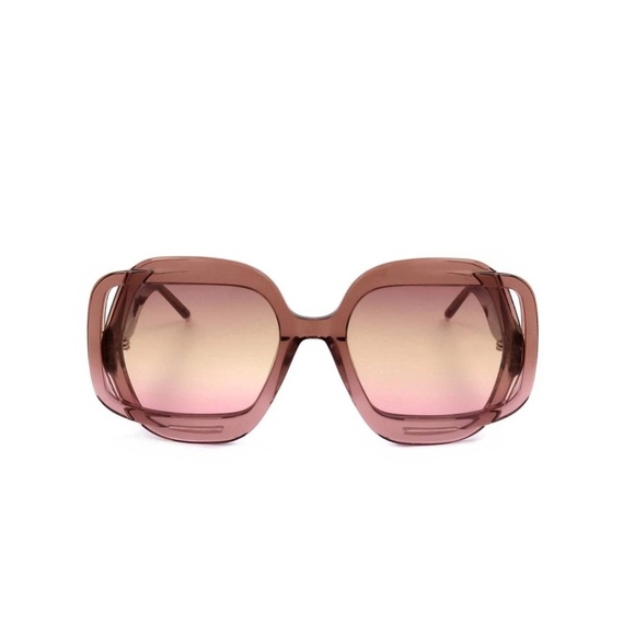 New Scotch & Soda Marina Sunglasses Gloss Berry Gradient/Brown  - MSRP $205